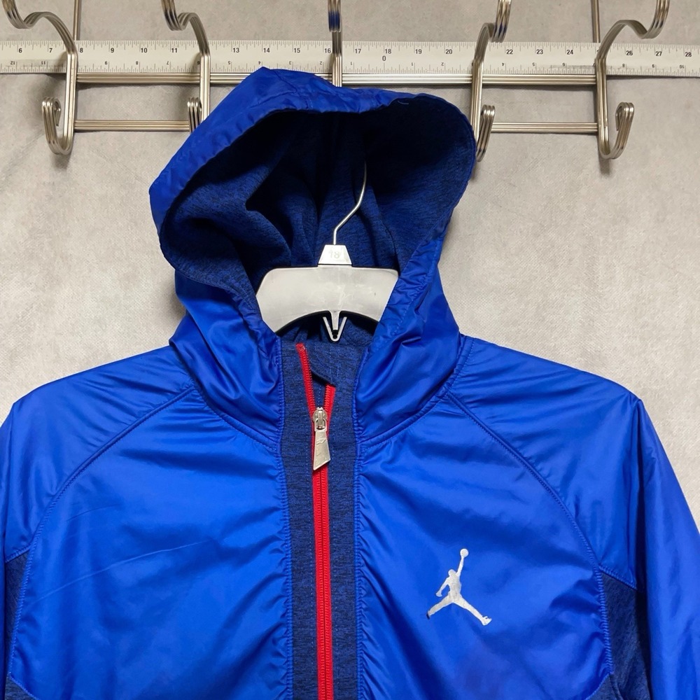 Jordan Jacket Men's L Blue Therma-Fit Fleece‎ Lined CP3 Vll Hyperply Tech Hoodie